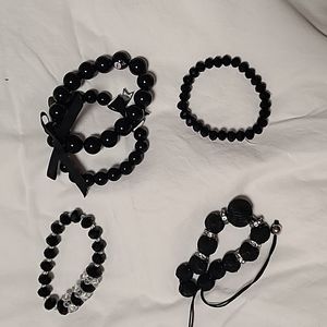 Bundle of 4 black bracelets